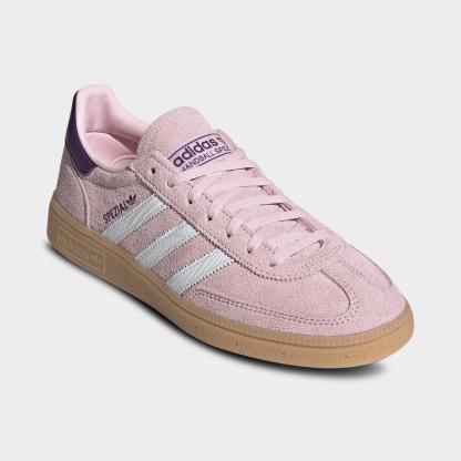 Women's adidas Originals Handball Spezial Casual Shoes - Part 1 - Clear Pink/Cloud White/Violet - Both shoes facing left