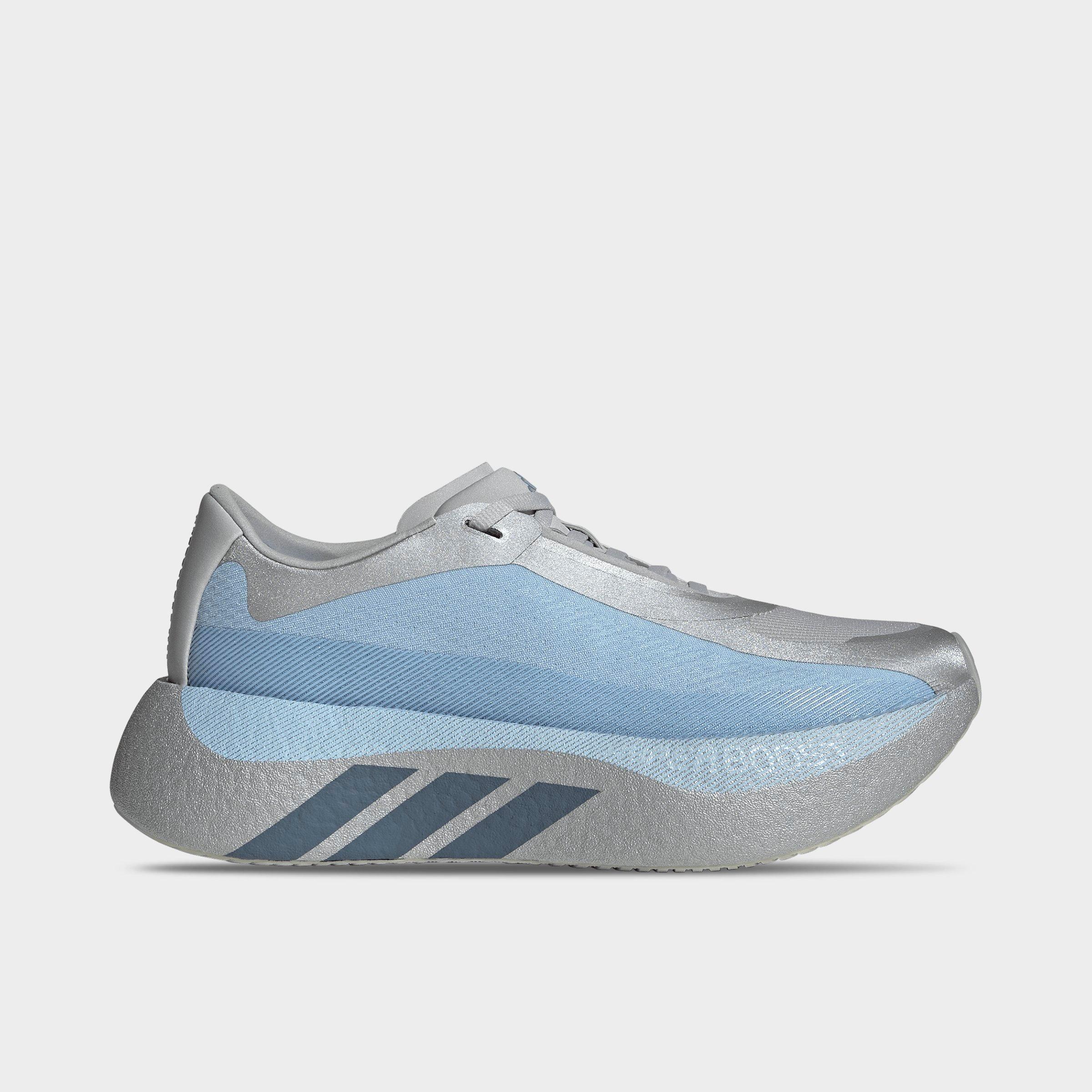 Women's adidas Hyperboost Edge Running Shoes - Part 1 - Grey Two/Steel/Clear Sky - Left shoe facing left. Outside of the shoe.