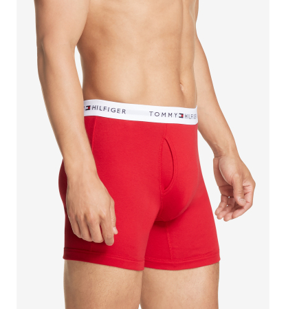 Tommy Hilfiger Men's Classic Cotton Boxer Briefs, 3-Pack - Mahogany