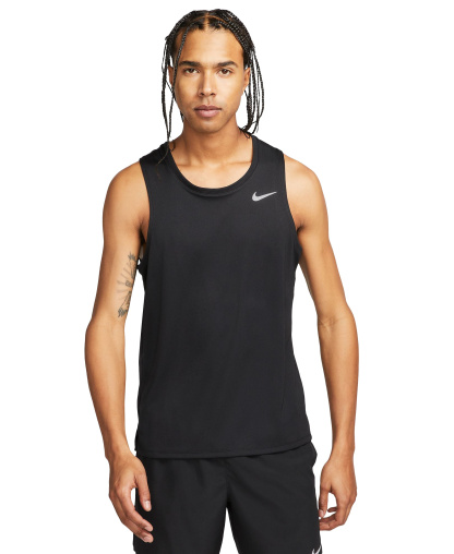 Nike Men's Miler Dri-FIT Running Tank - Black/Reflective Silver