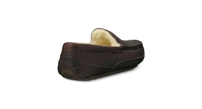 UGG® Men's Ascot Leather Moccasin Slippers - Dark Spice