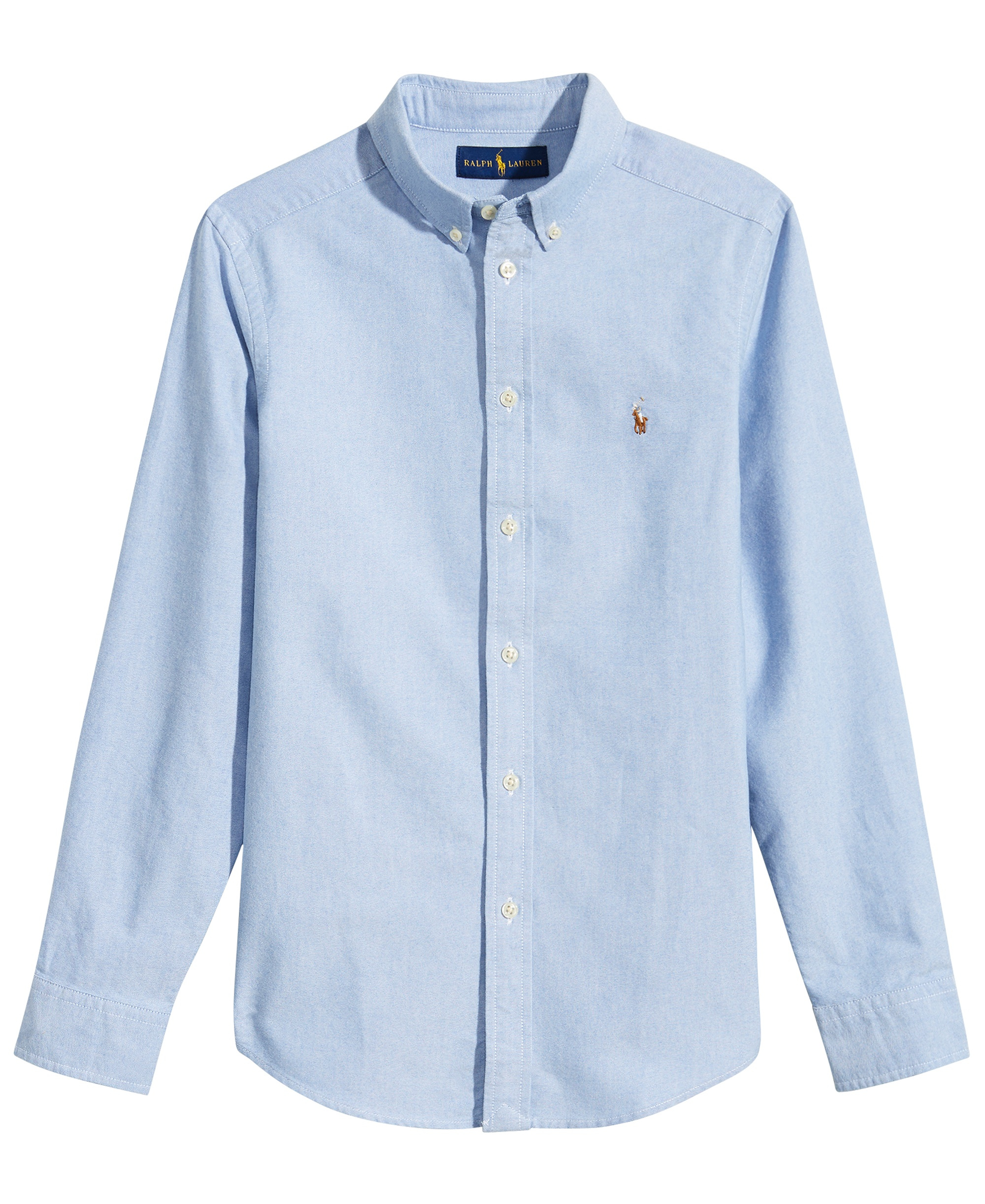 Polo Ralph Lauren 8-20 Boys' Embroidered Pony Logo Cotton Oxford Shirt - Light Blue