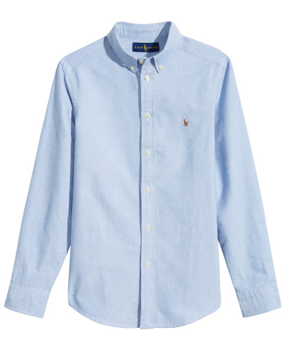Polo Ralph Lauren 8-20 Boys' Embroidered Pony Logo Cotton Oxford Shirt - Light Blue