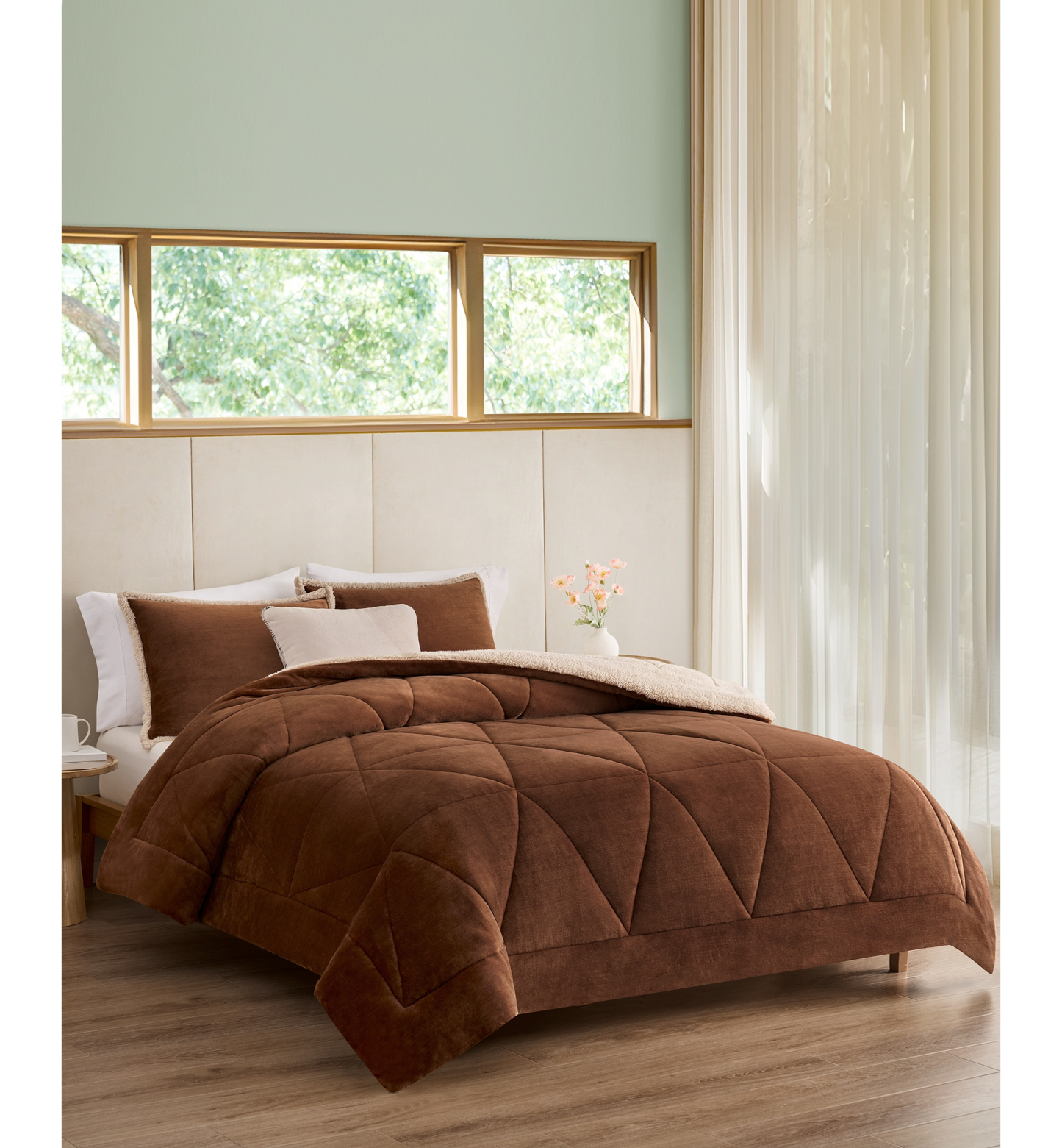 UGG® Avery Plush Reversible Comforter Sets - Chestnut