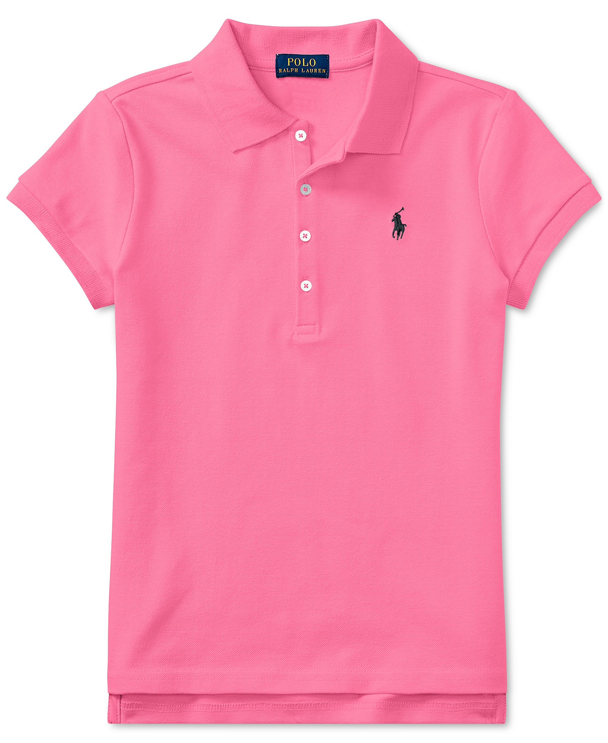 Polo Ralph Lauren Girls' 7-16 Stretch Cotton Mesh Polo Shirt - Baja Pink