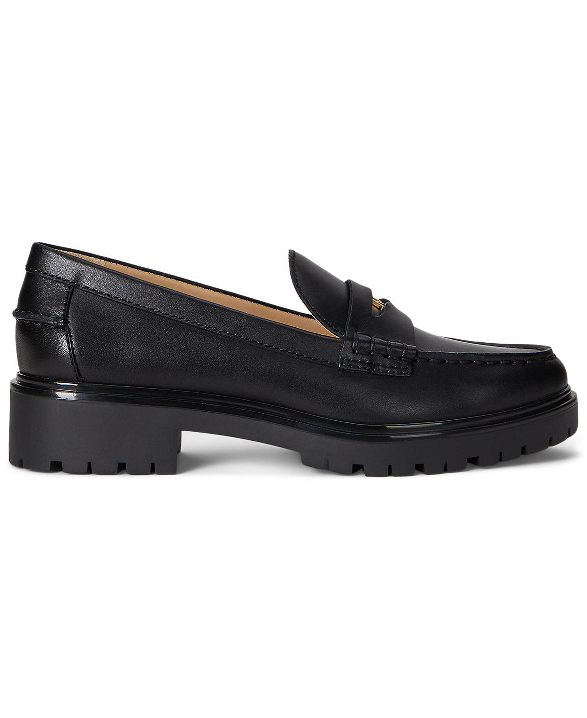 Lauren Ralph Lauren Women's Marli Penny Slip-On Loafers - Black Leather
