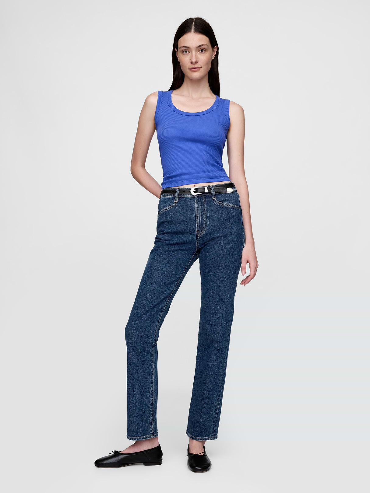 High Rise '90s Slim Straight Jeans - Dark indigo