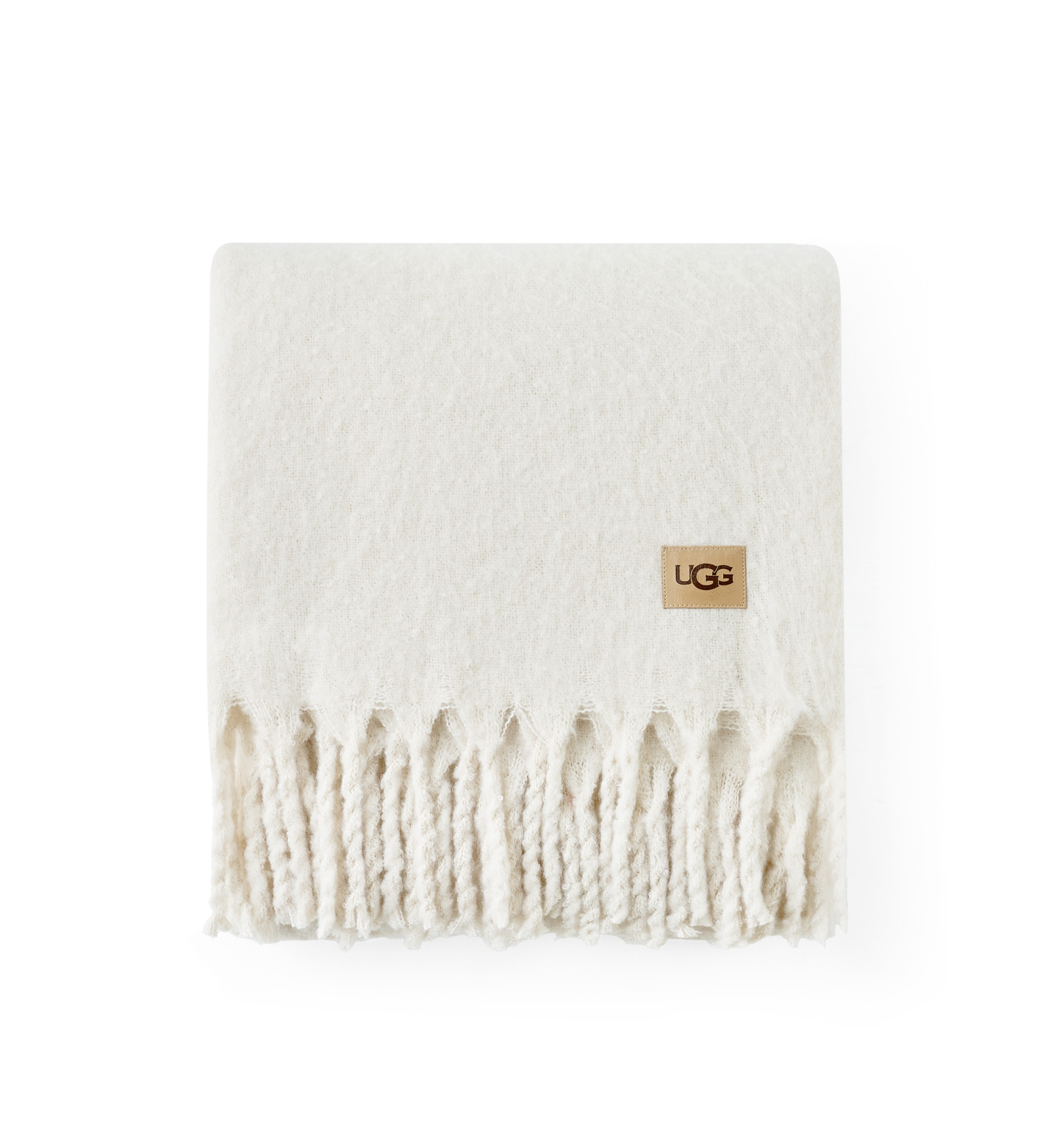 UGG® Bayle Faux Mohair Throw, 50" x 70" - White pepper, Snow