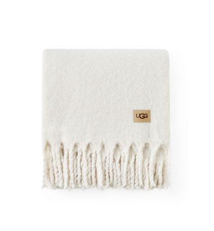 UGG® Bayle Faux Mohair Throw, 50" x 70" - White pepper, Snow