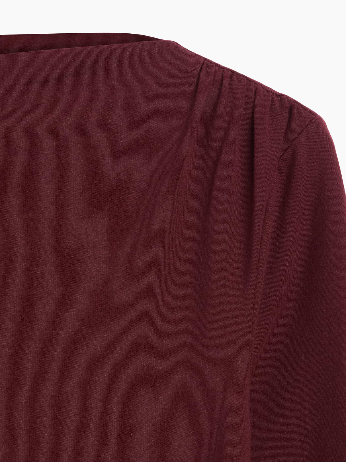 CloseKnit Jersey Funnel-Neck Ruched T-Shirt - Noir red