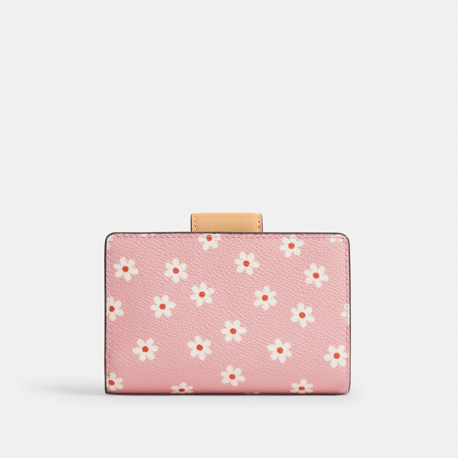 Medium Corner Zip Wallet With Floral Print - Gold/Pink Multi - view 4