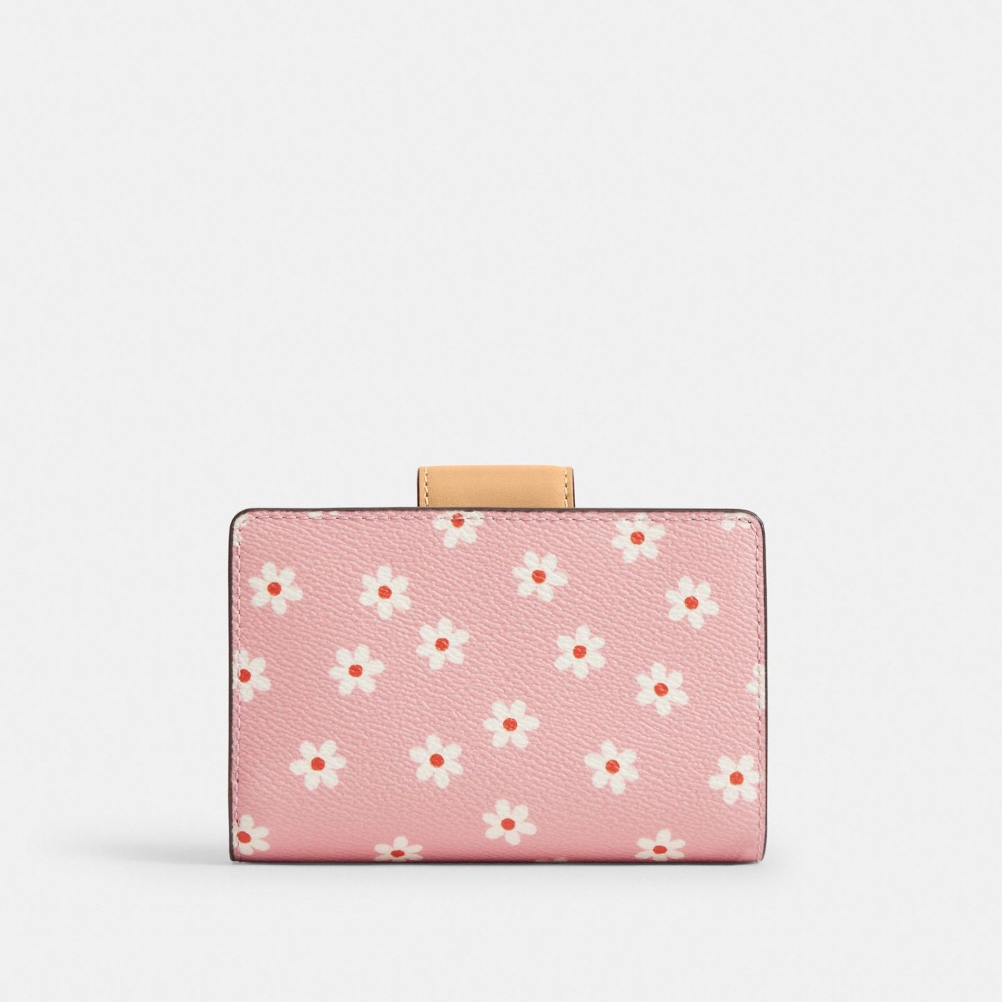 Medium Corner Zip Wallet With Floral Print - Gold/Pink Multi - view 4