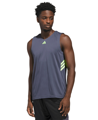 adidas Men's Basketball Logo Graphic Tank Top - Onix / Lemon