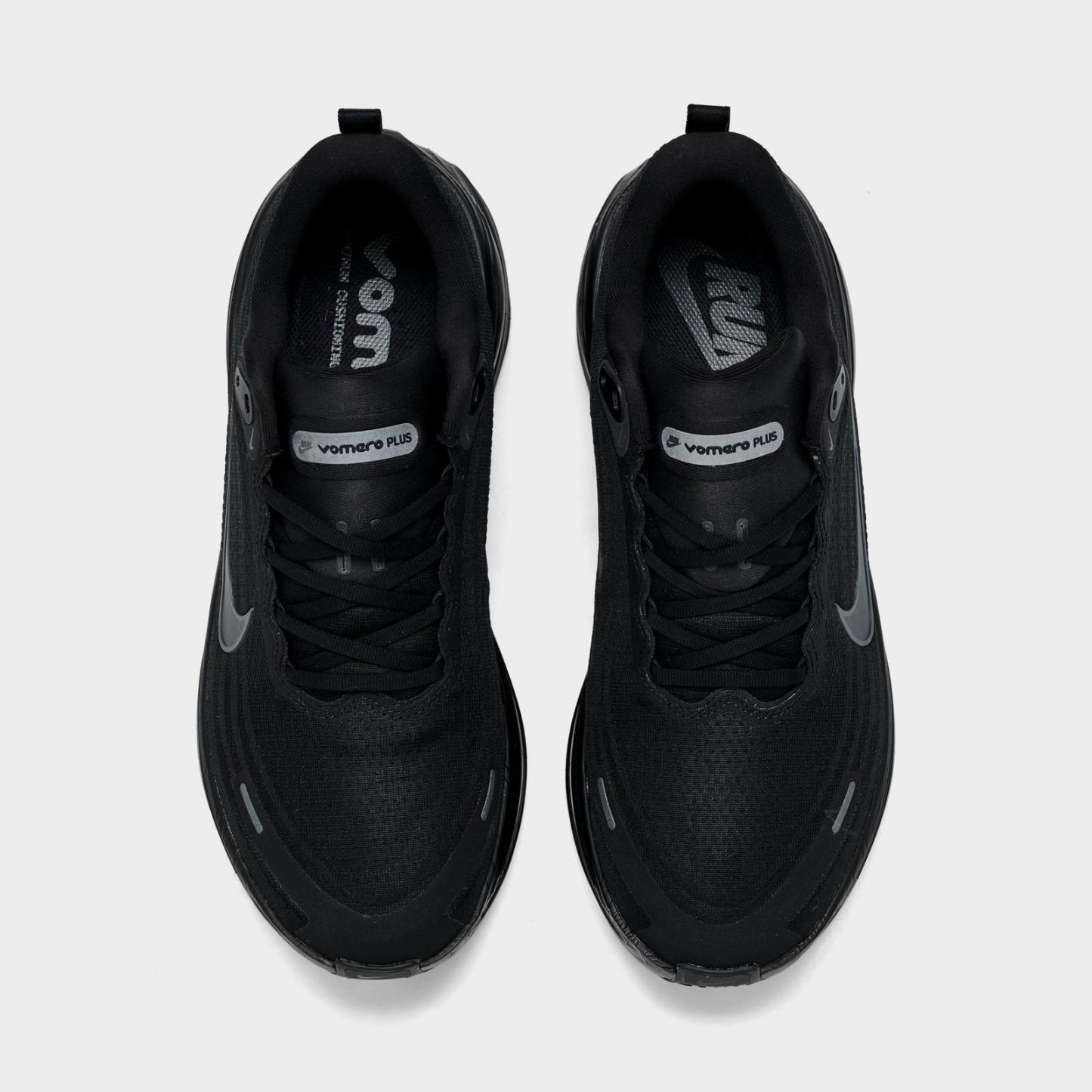 Men's Nike Vomero Plus Running Shoes - Black/Dark Smoke Grey/Metallic Dark Grey