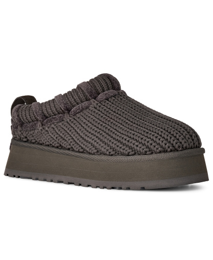 UGG® Women's Tazz Whipstitch Knit Slip-On Slippers - Charcoal