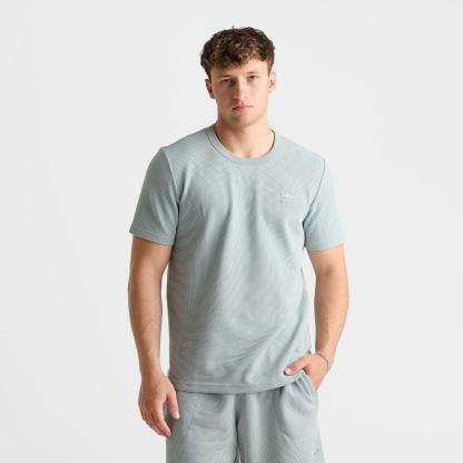 Men's adidas Originals Trefoil Essentials Waffle T-Shirt - Wonder Sage - view 3