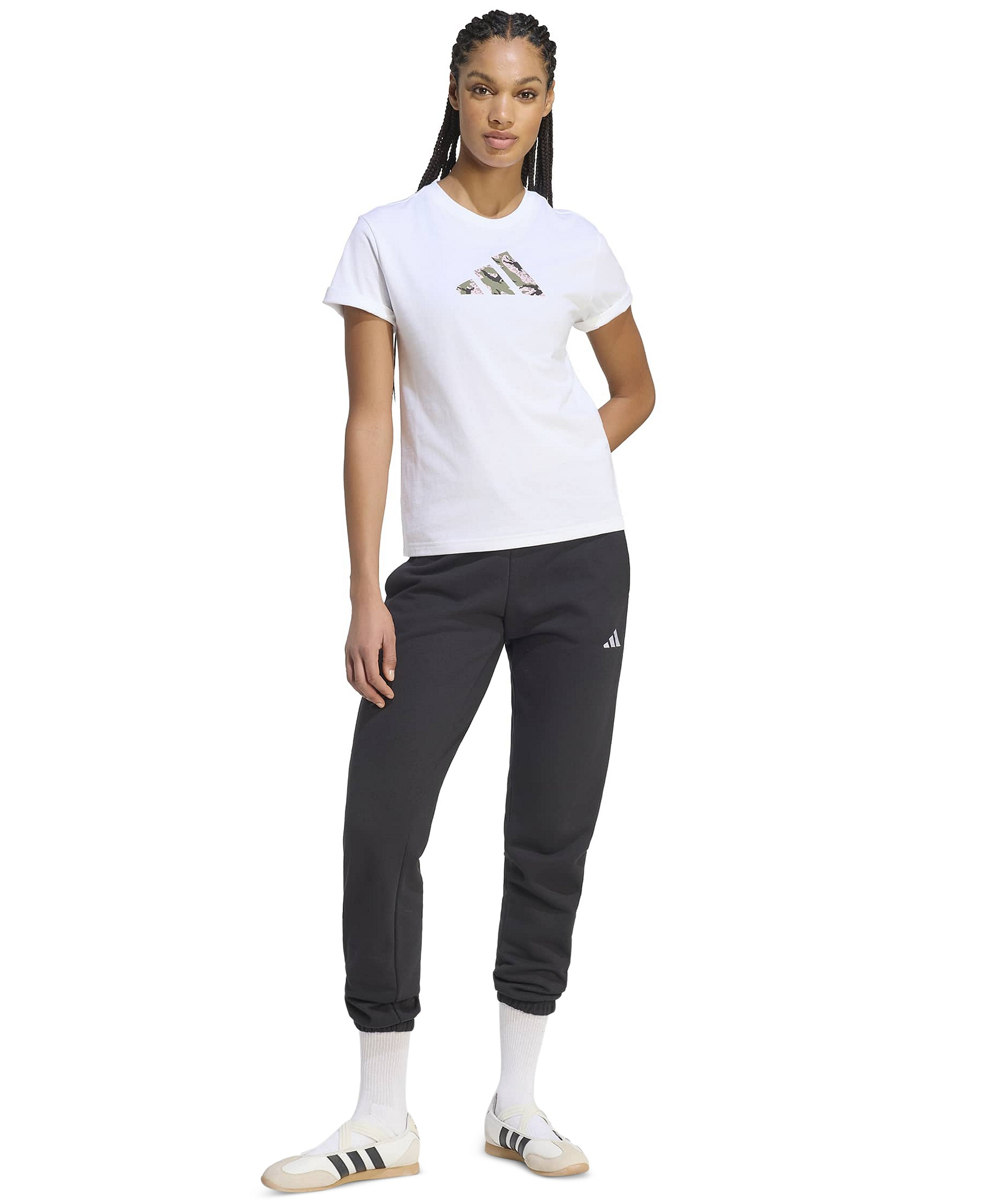 adidas Women's Camo T Camo-Print T-Shirt - White