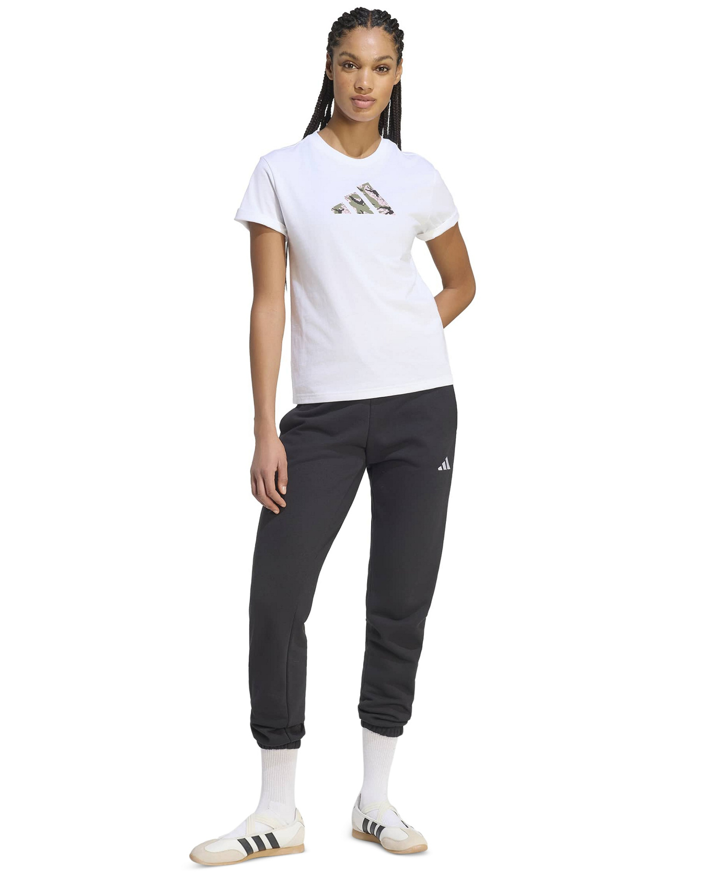 adidas Women's Camo T Camo-Print T-Shirt - White