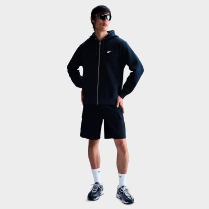 Men's Nithtke Club Fleece Embroidered Premium Full-Zip Hoodie - Part 1 - Obsidian/Obsidian/White