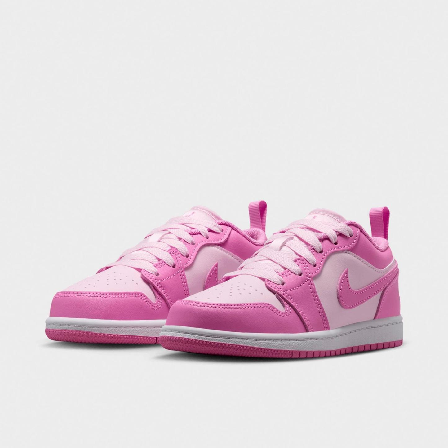 Little Kids' Air Jordan Retro 1 Low OG Casual Shoes - China Rose/White/Pink Foam - view 2
