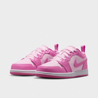 Little Kids' Air Jordan Retro 1 Low OG Casual Shoes - China Rose/White/Pink Foam - view 2