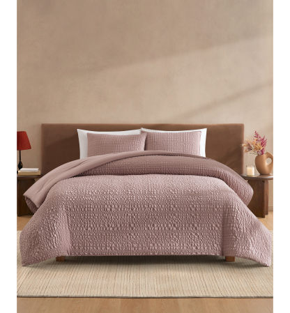 UGG® Devon Seersucker 3-Piece Comforter Sets - Rosewood