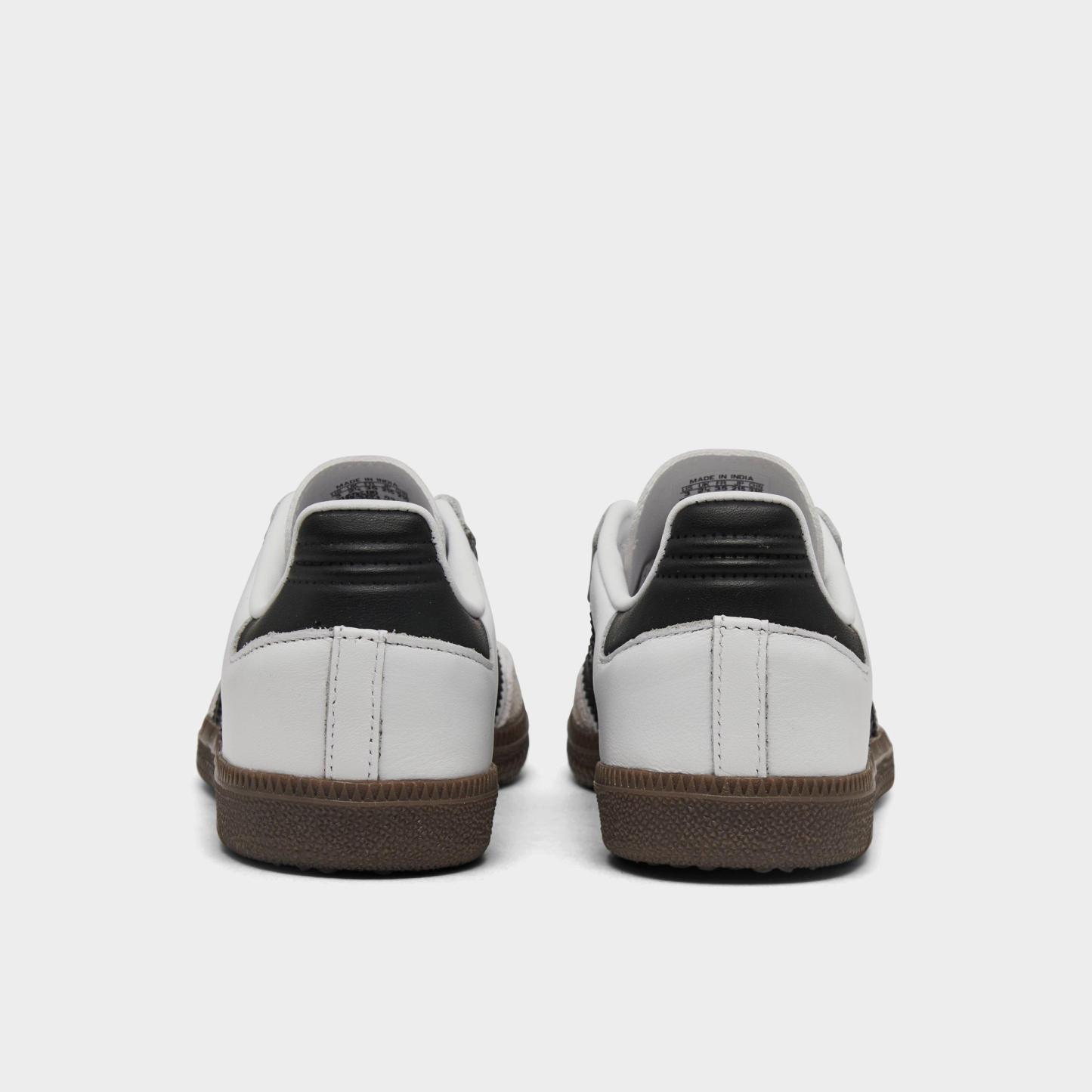 Little Kids' adidas Originals Samba OG Casual Shoes - Footwear White/Core Black/Gum 5 - Back view