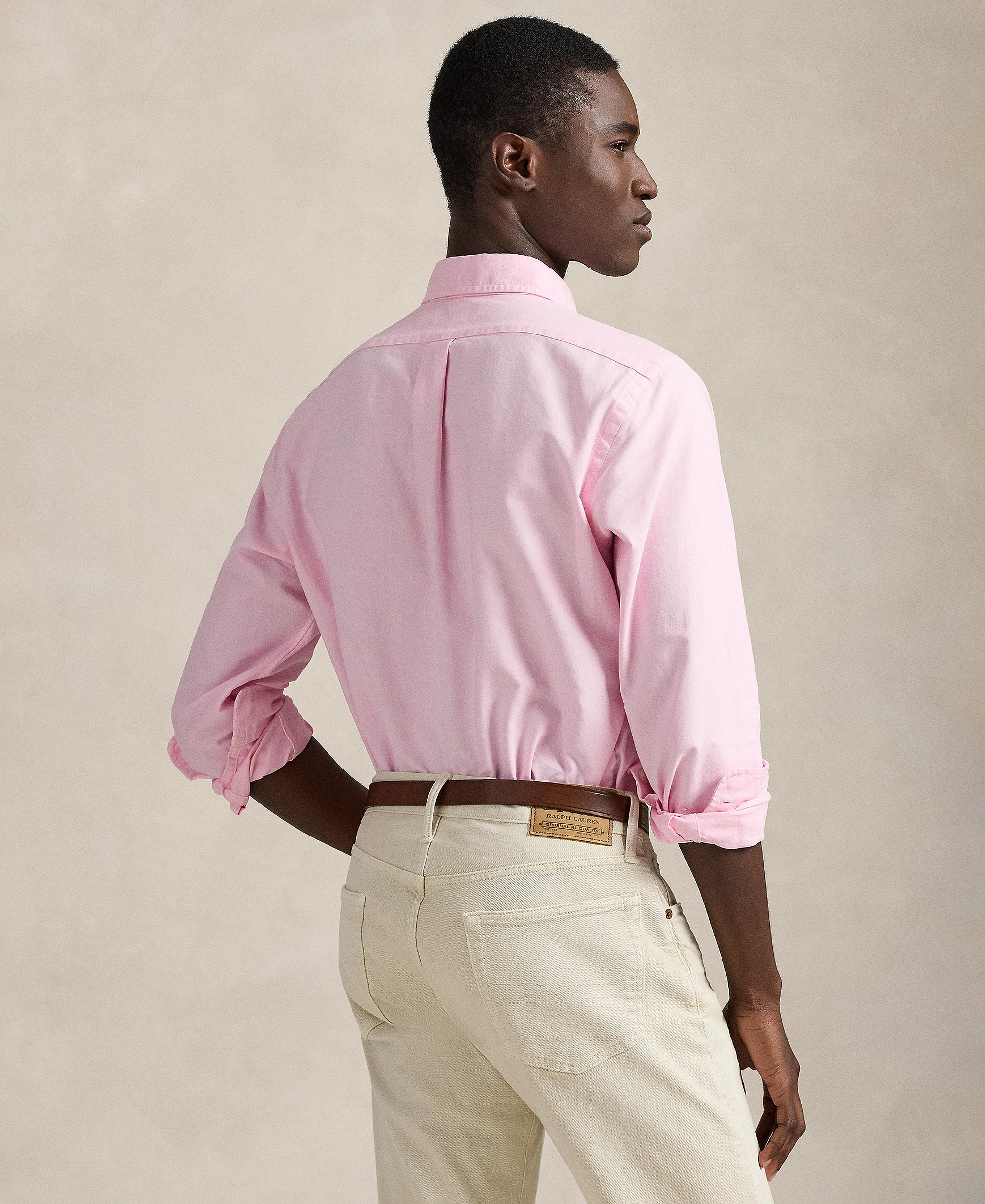 Polo Ralph Lauren Men's Classic-Fit Plaid Brushed Oxford Shirt - Carmel Pink