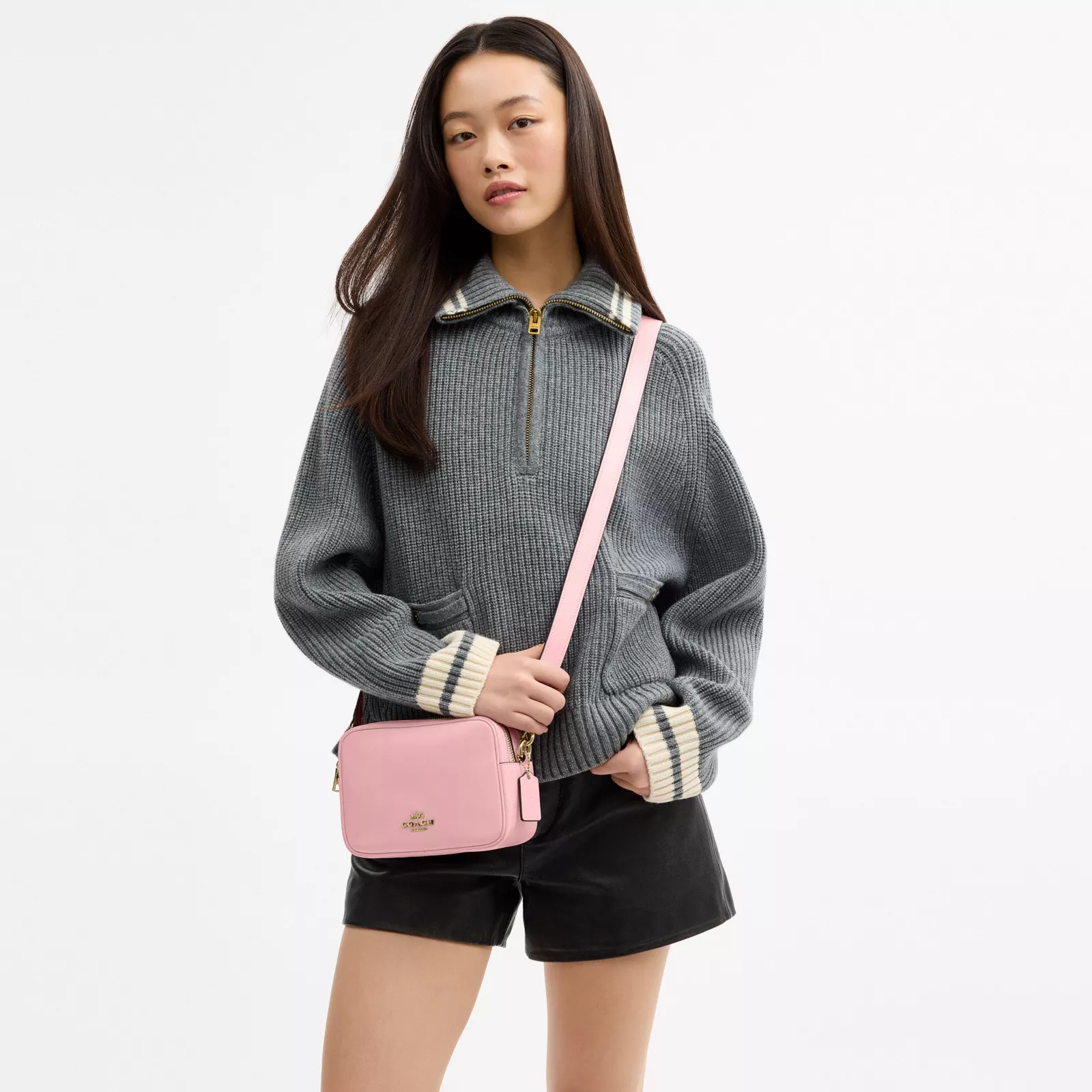 Mini Carey Crossbody Bag - Gold/Soft Pink - view 3