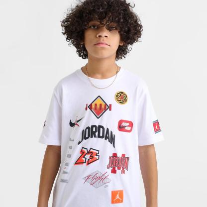 Boys' Big Kids' Jordan MVP Dynasty Patch T-Shirt - White - view 5