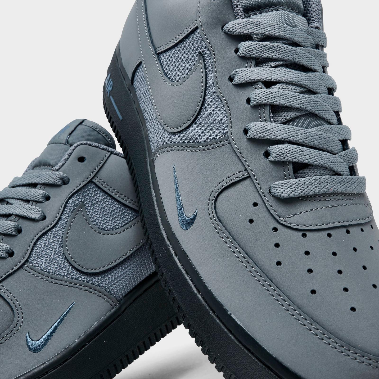 Men's Nike Air Force 1 '07 LV8 Casual Shoes - Smoke Grey/Anthracite/Metallic Silver/Diffused Blue