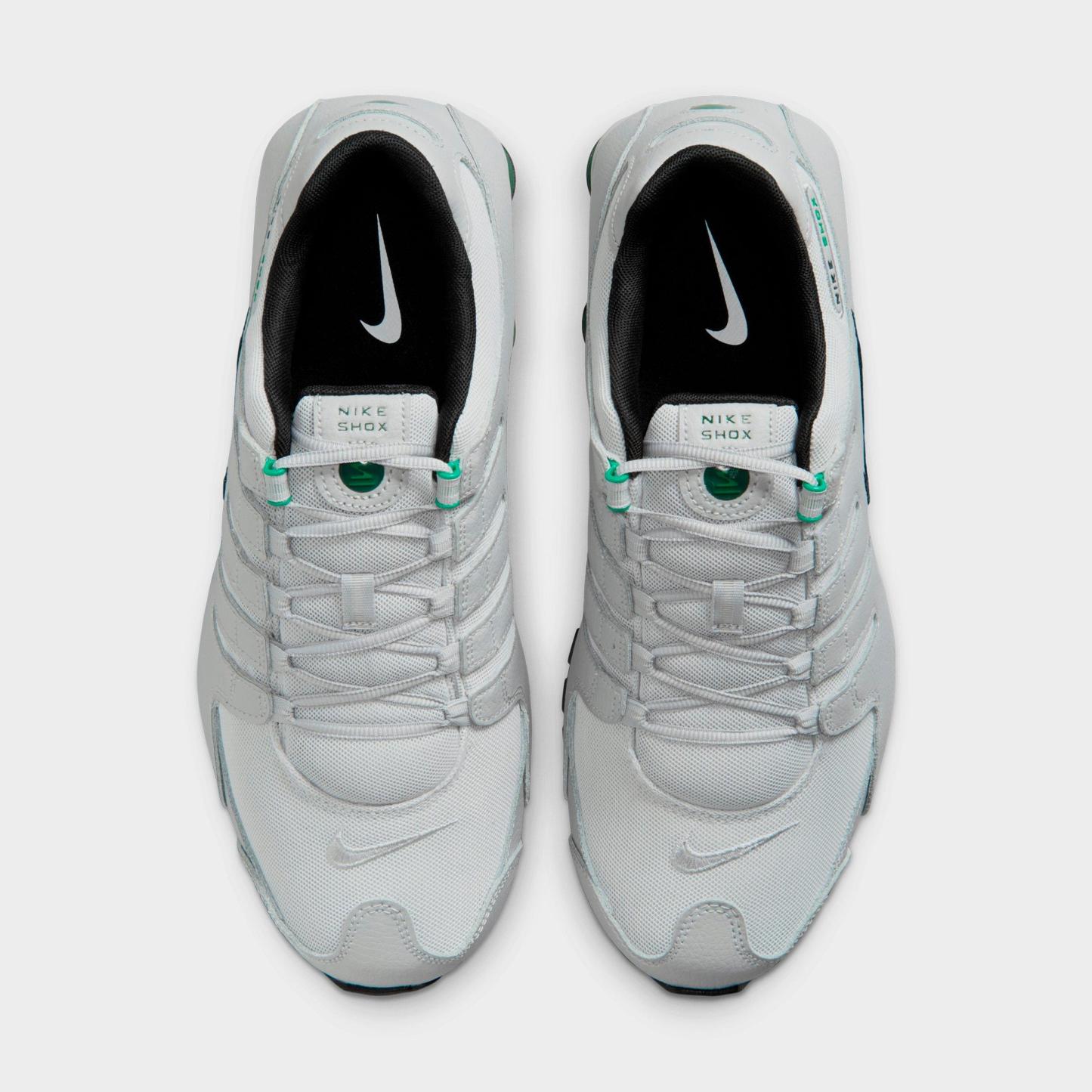 Men's Nithtke Shox NZ Casual Shoes - Grey Fog/Stadium Green/Fir/Black - Top view