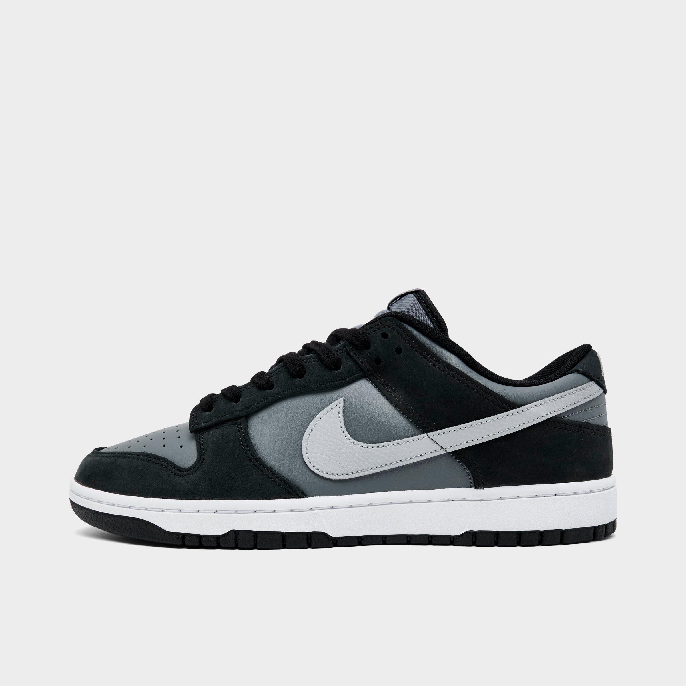 Men's Nithtke Dunk Low Retro Casual Shoes - Part 3 - Black/Light Smoke Grey/Smoke Grey/White - Left shoe facing left. Outside of the shoe.