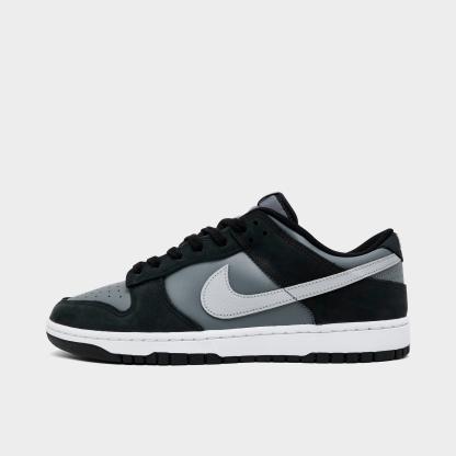 Men's Nithtke Dunk Low Retro Casual Shoes - Part 3 - Black/Light Smoke Grey/Smoke Grey/White - Left shoe facing left. Outside of the shoe.