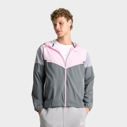 Men's Nithtke Impossibly Light Windrunner Running Jacket - Smoke Grey/Pink Foam/Wolf Grey