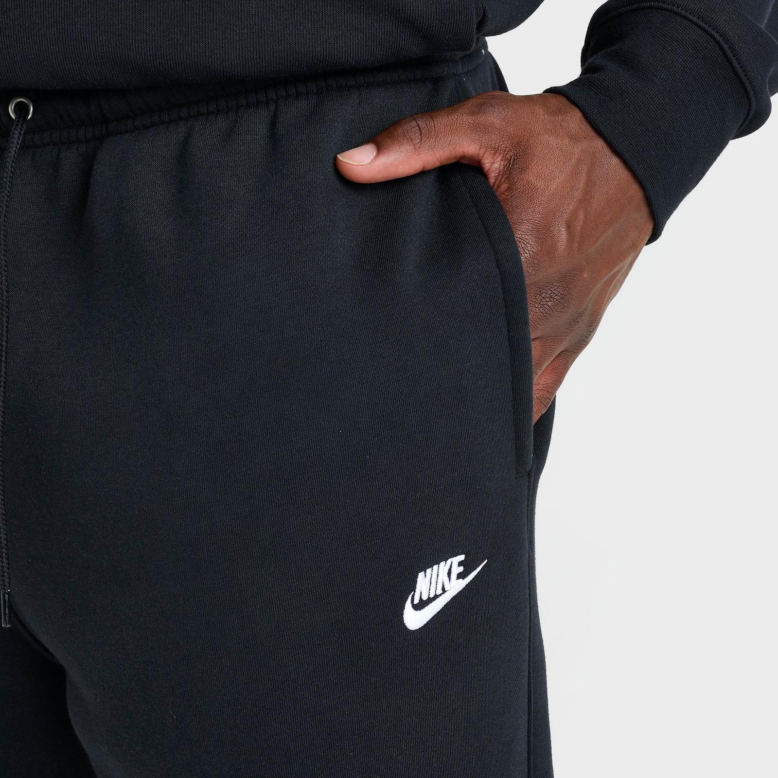 Men's Nike Sportswear Club Fleece Bungee Jogger Pants - Black/Black/White