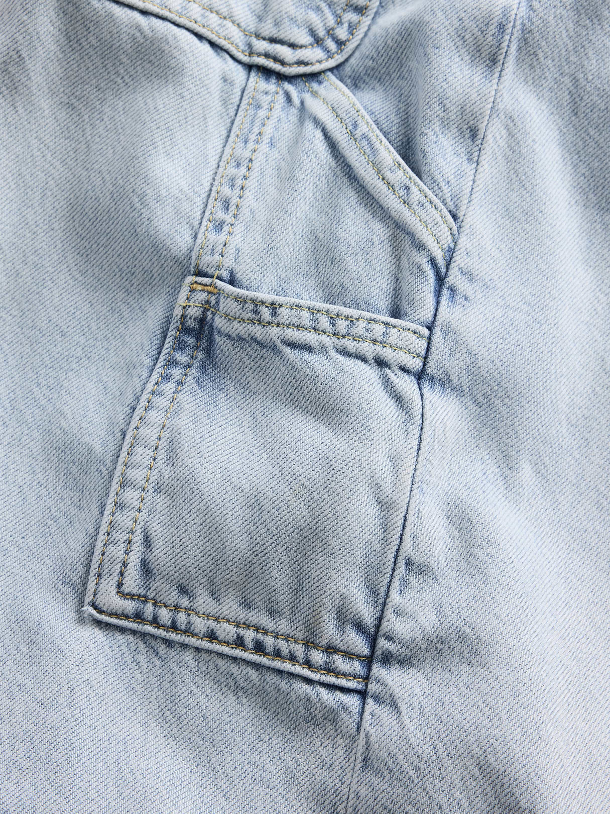 Mid Rise Denim Stripe Baggy Jeans - Acid wash