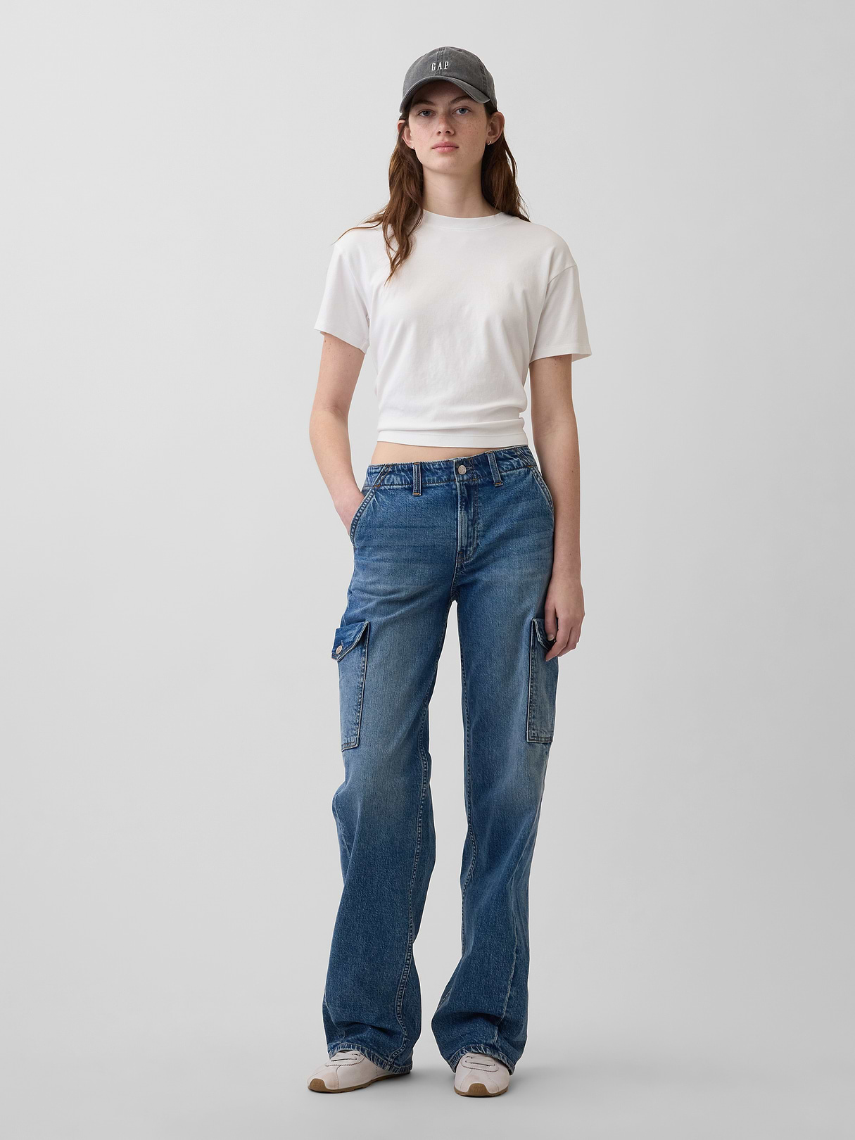 Low Rise '90s Loose Jeans - Dark wash cargo