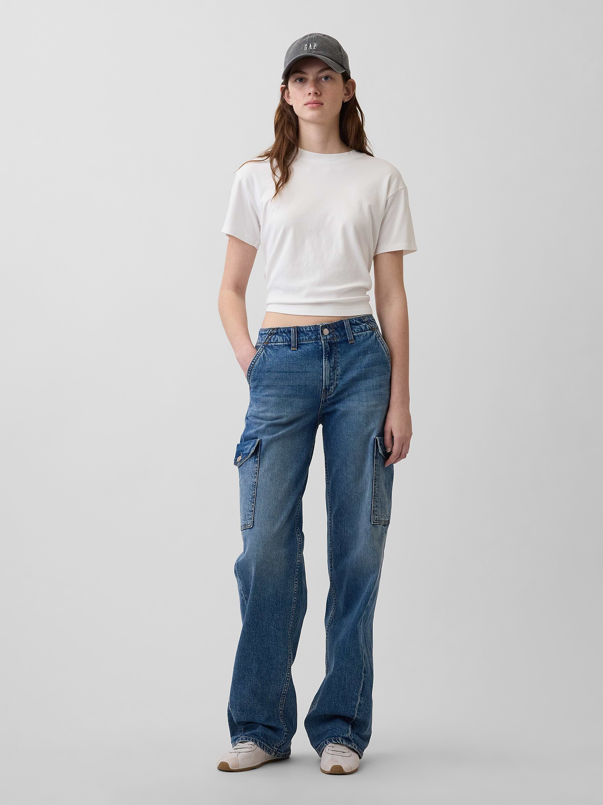 Low Rise '90s Loose Jeans - Dark wash cargo