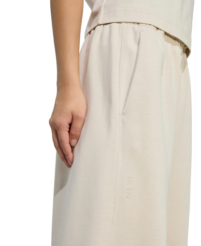 adidas Women's All Sizing Fleece Loose Wide-Leg Pants - Crystal Linen