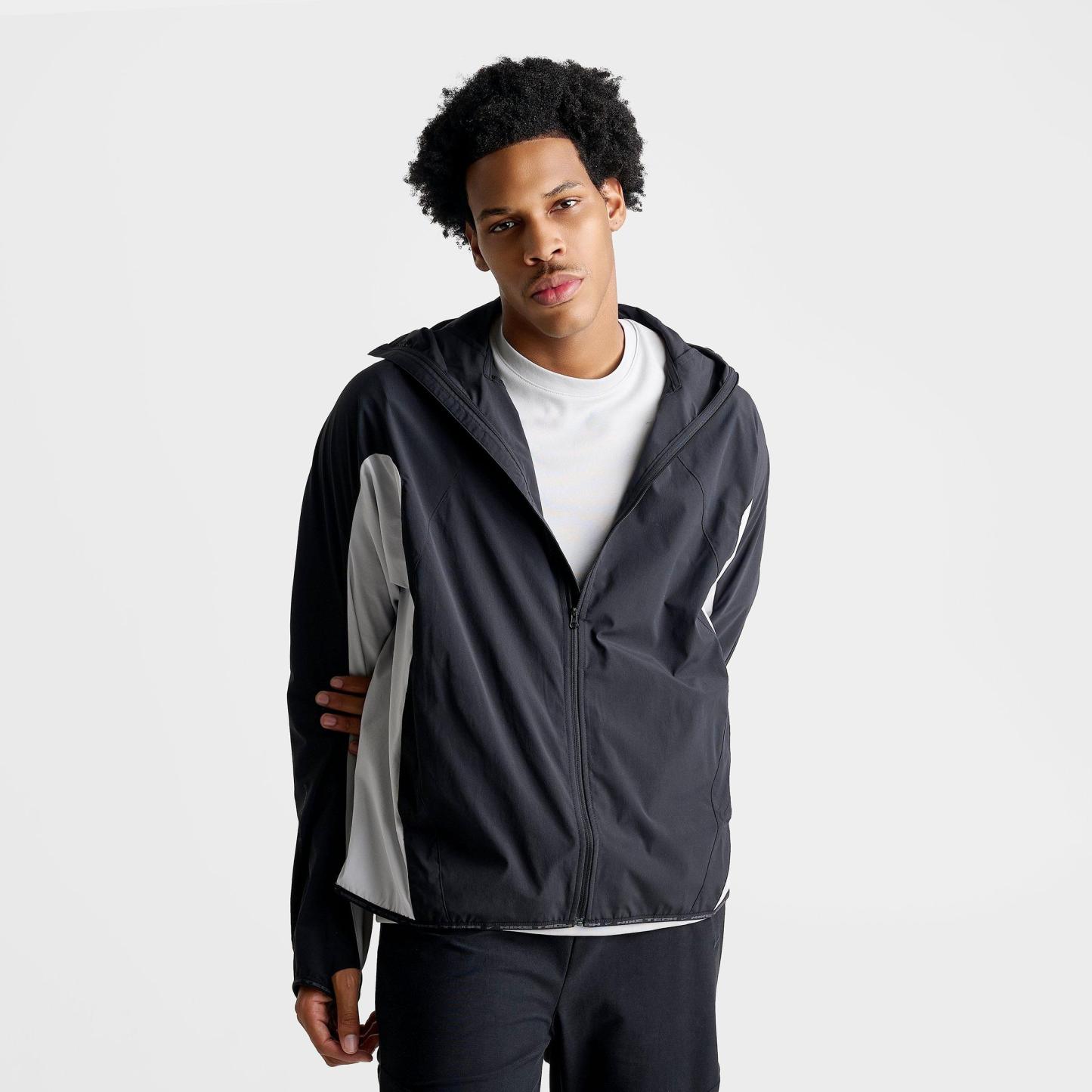 Men's Nithtke Tech Helios Dri-FIT Long-Sleeve Full-Zip Shell - Black/Grey Fog/Black