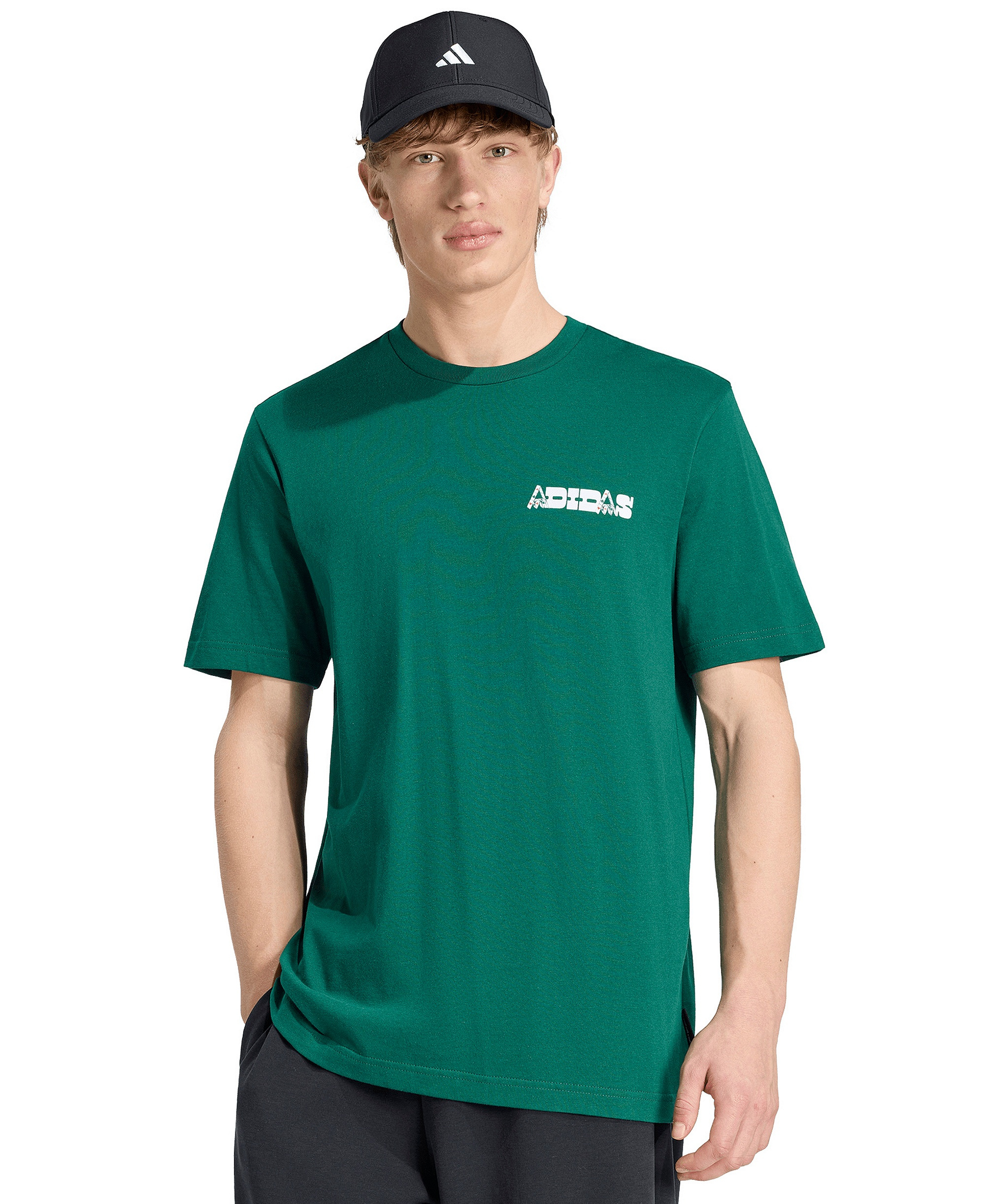adidas Men's Novelty Cards Graphic Crewneck T-Shirt - Collegiate Green