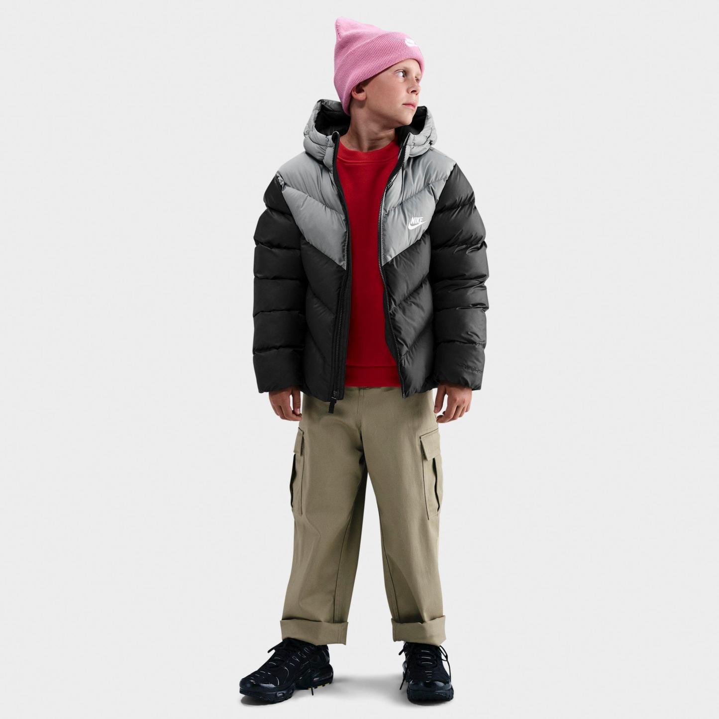Big Kids' Nithtke Sportswear All Day Play Therma-FIT Puffer Jacket - Black/Grey