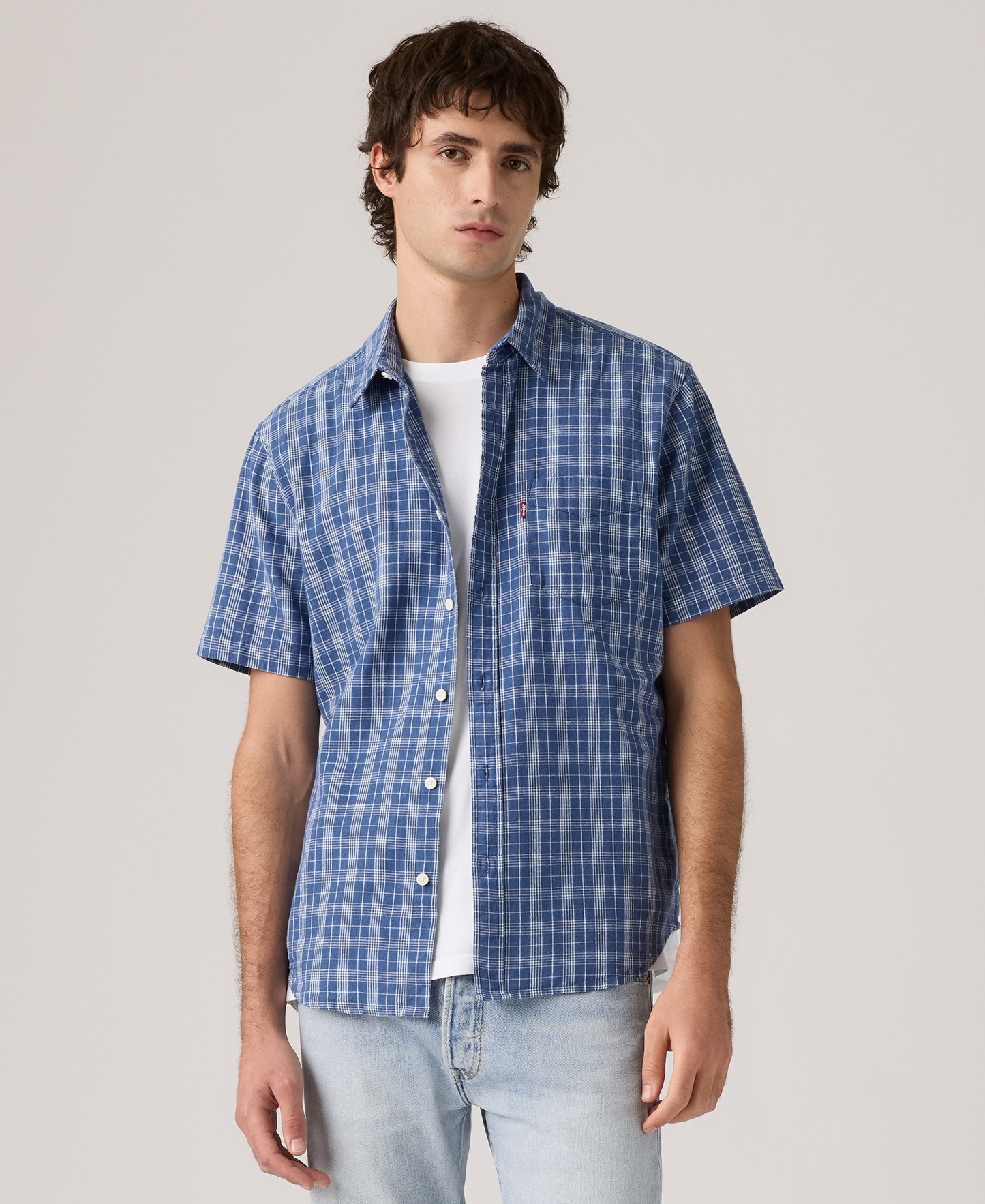 Levi's Men's Classic Pocket Short-Sleeve Shirt - Sunshine Blue