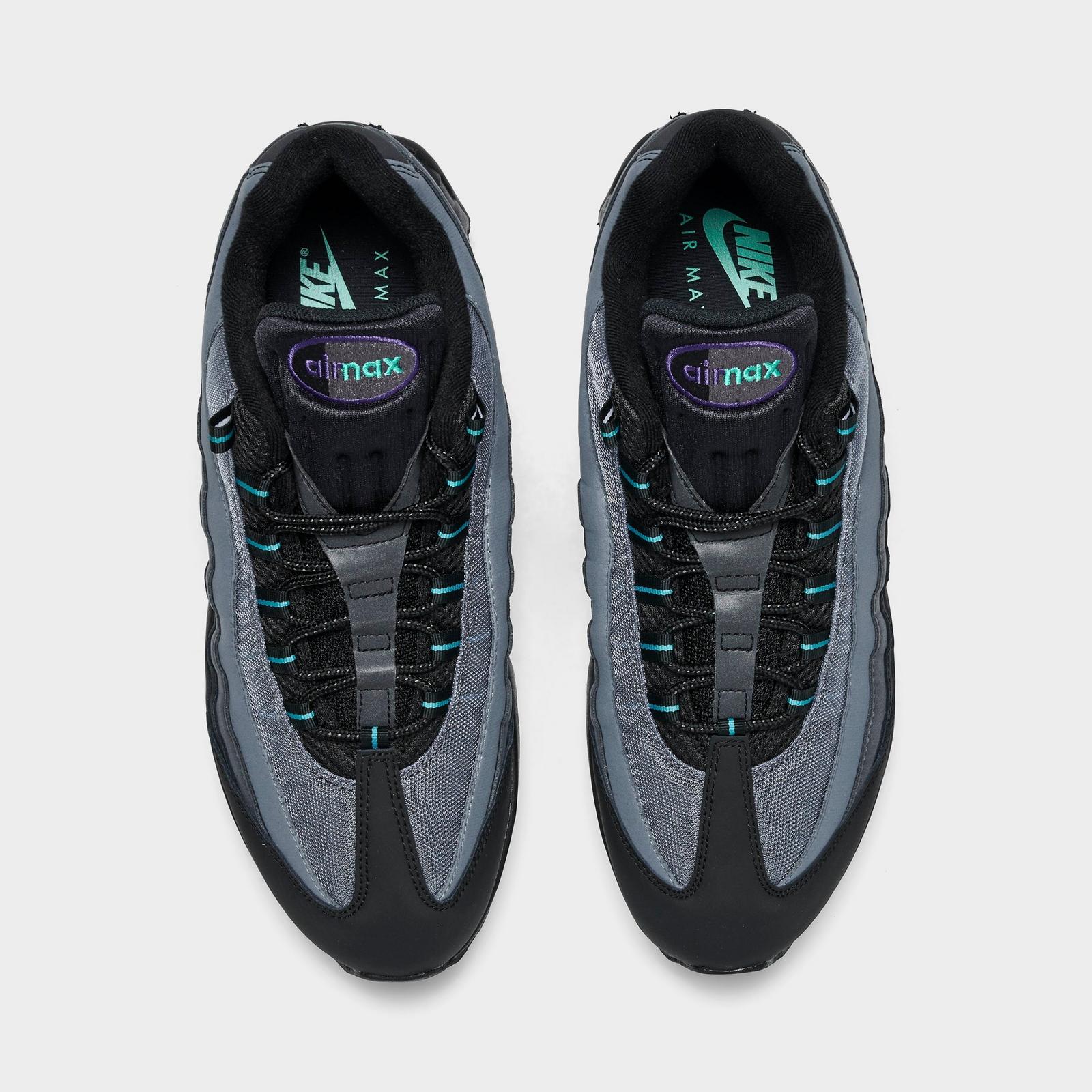 Men's Nike Air Max 95 Big Bubble Casual Shoes - Black/Iron Grey/Court Purple/Dusty Cactus