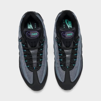 Men's Nike Air Max 95 Big Bubble Casual Shoes - Black/Iron Grey/Court Purple/Dusty Cactus