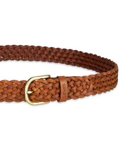 Levi's Women's Fully Adjustable Leather Braided Belt - Tan