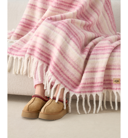 UGG® Joana Striped Throw, 50" x 70" - Dusty Orchid