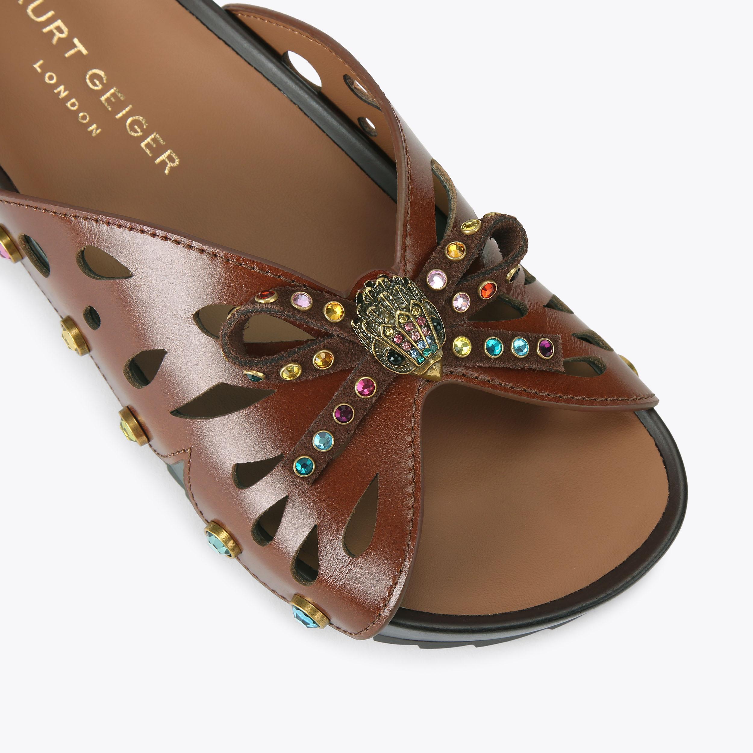 Kurt Geiger London Boho Butterfly Flat Sandal - Brown - view 5