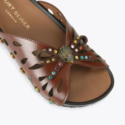 Kurt Geiger London Boho Butterfly Flat Sandal - Brown - view 5